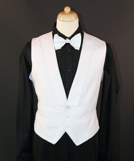 White Shawl Collar Formal Waistcoat
