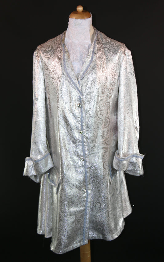 White Silver Frock Addams Ghost Coat