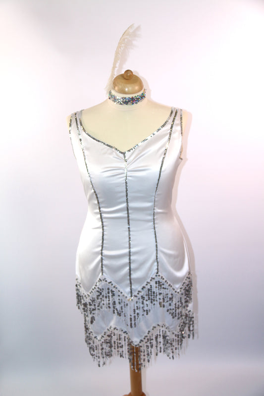 White Silver Moll Dress