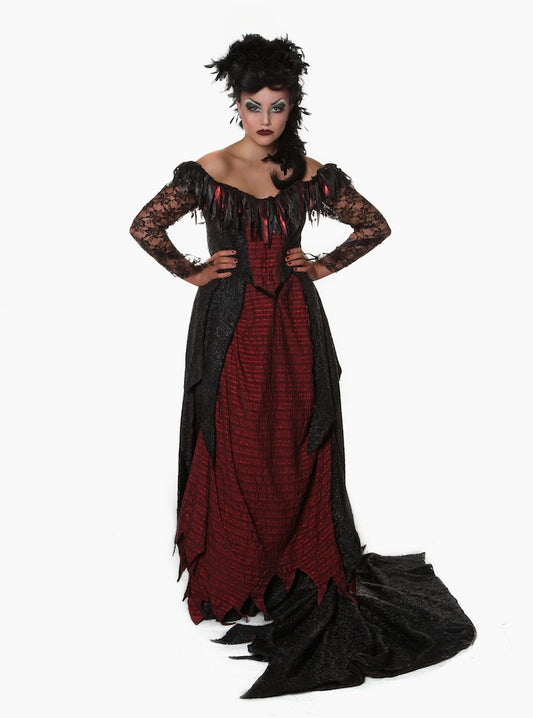 Red Black Witch Vintage Le Rue Dress Panto Deluxe