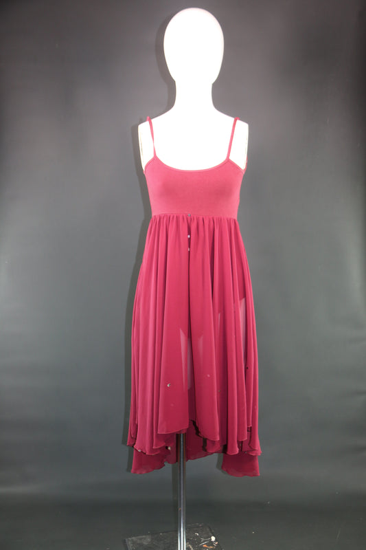 Wine Lyrical Solo Dress