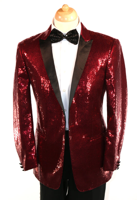 Wine Sequin Blazer