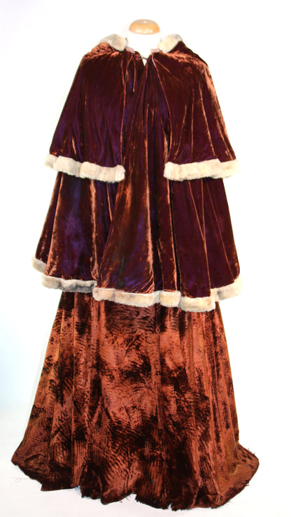 Wine Green Velvet Cape