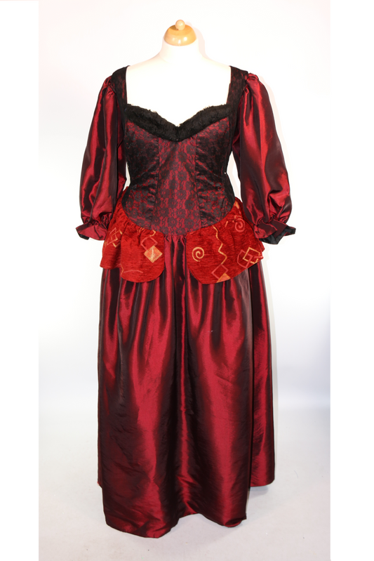 Wine Victorian Bearded Lady Dress