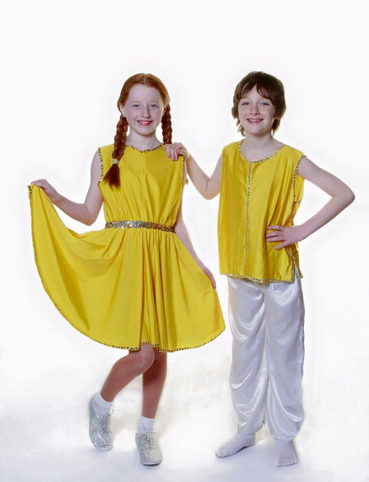 Yellow Lycra Skater Dresses